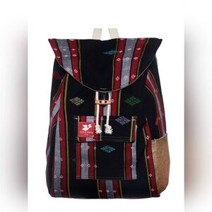 Black and Red Patterned Backpack